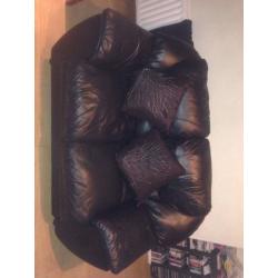 Black leather sofa