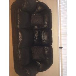 Black leather sofa