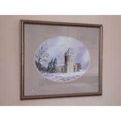 Clifton Observatory in the snow ? original watercolour painting