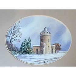 Clifton Observatory in the snow ? original watercolour painting