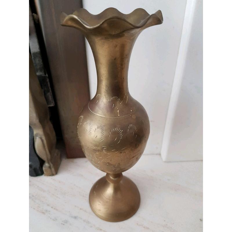 2xBrass Vases