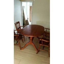 Solid wood dining table & chairs