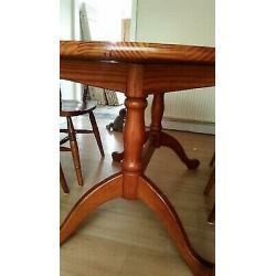 Solid wood dining table & chairs