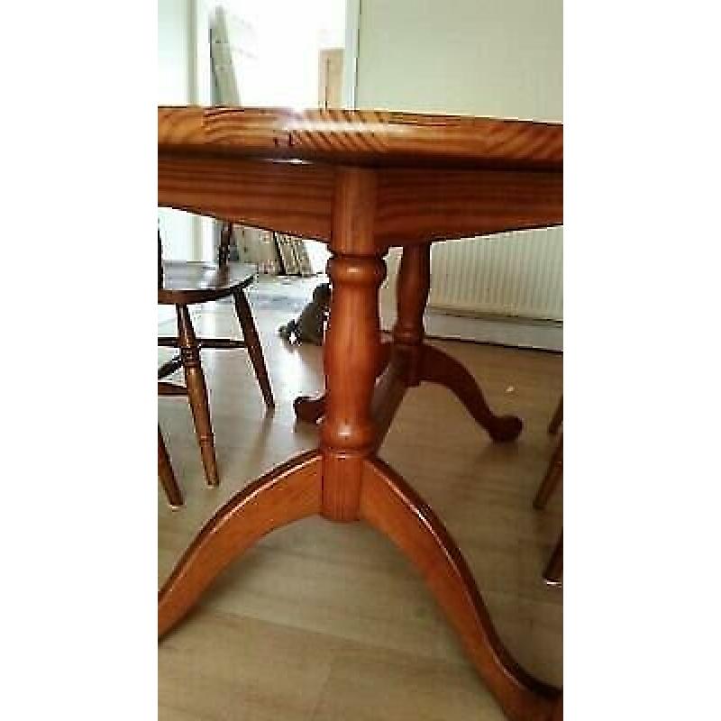 Solid wood dining table & chairs