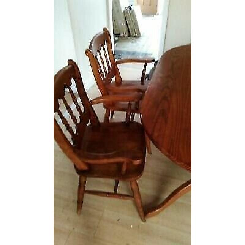 Solid wood dining table & chairs